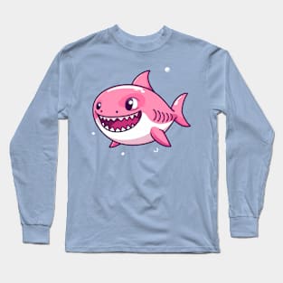 Cute Pink Shark Long Sleeve T-Shirt